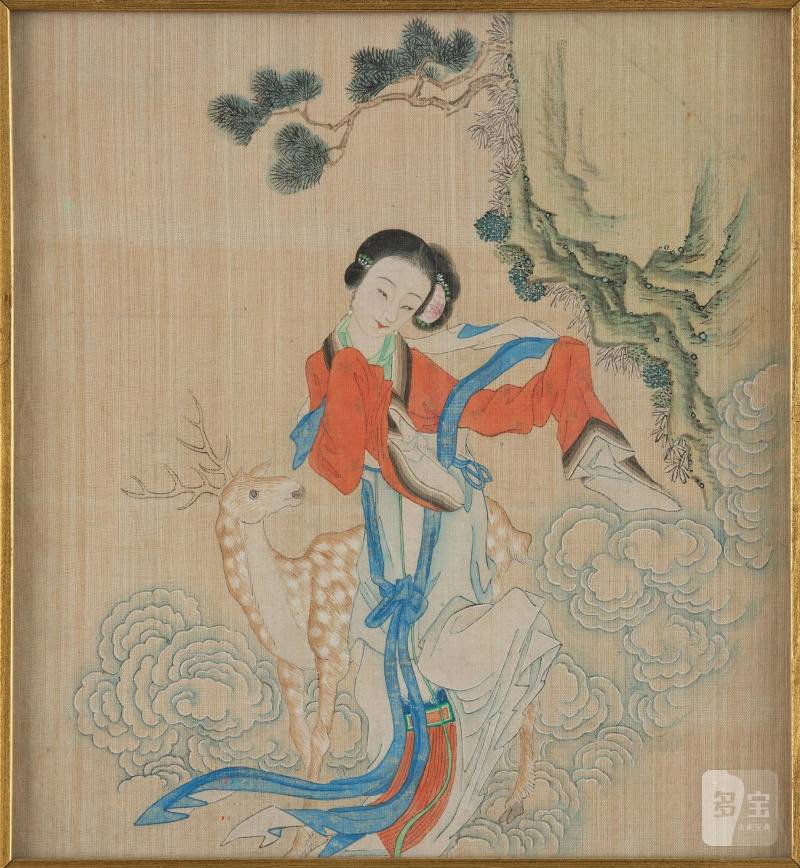 Four paintings of 'Chinese beauties' by anonymous artist, - 图4